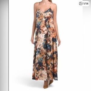 Nicole Miller Artistic Print Maxi Dress